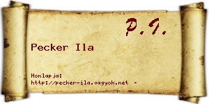 Pecker Ila névjegykártya